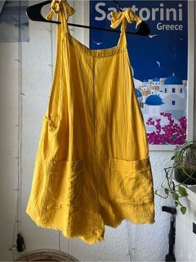 Billabong Yellow Tie-Strap Romper